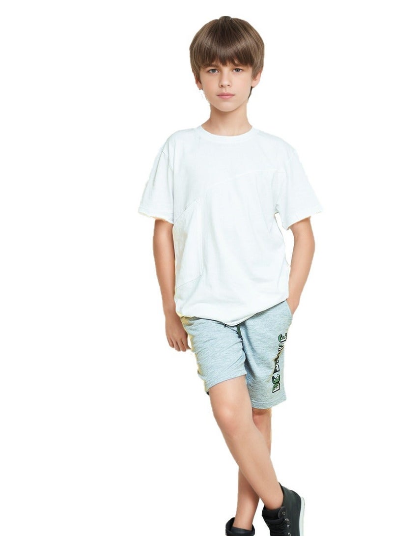 ويني بي تي شيرتات للأولاد بأكمام قصيرة من القطن الأبيض، ملابس للأولاد، تي شيرتات بقصات مائلة، قمصان للأطفال، ملابس صيفية للمراهقين، 8 10 12 14 16 سنة - Image 3